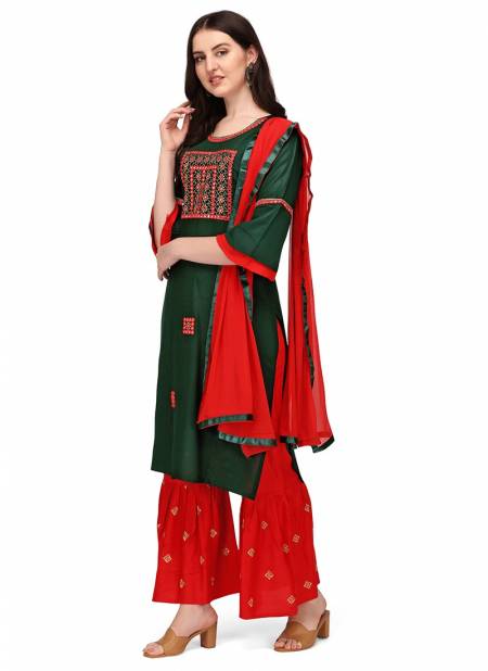 LV New Designer Cotton Daily Wear Women Salwar Suit Collection LV110-GREEN